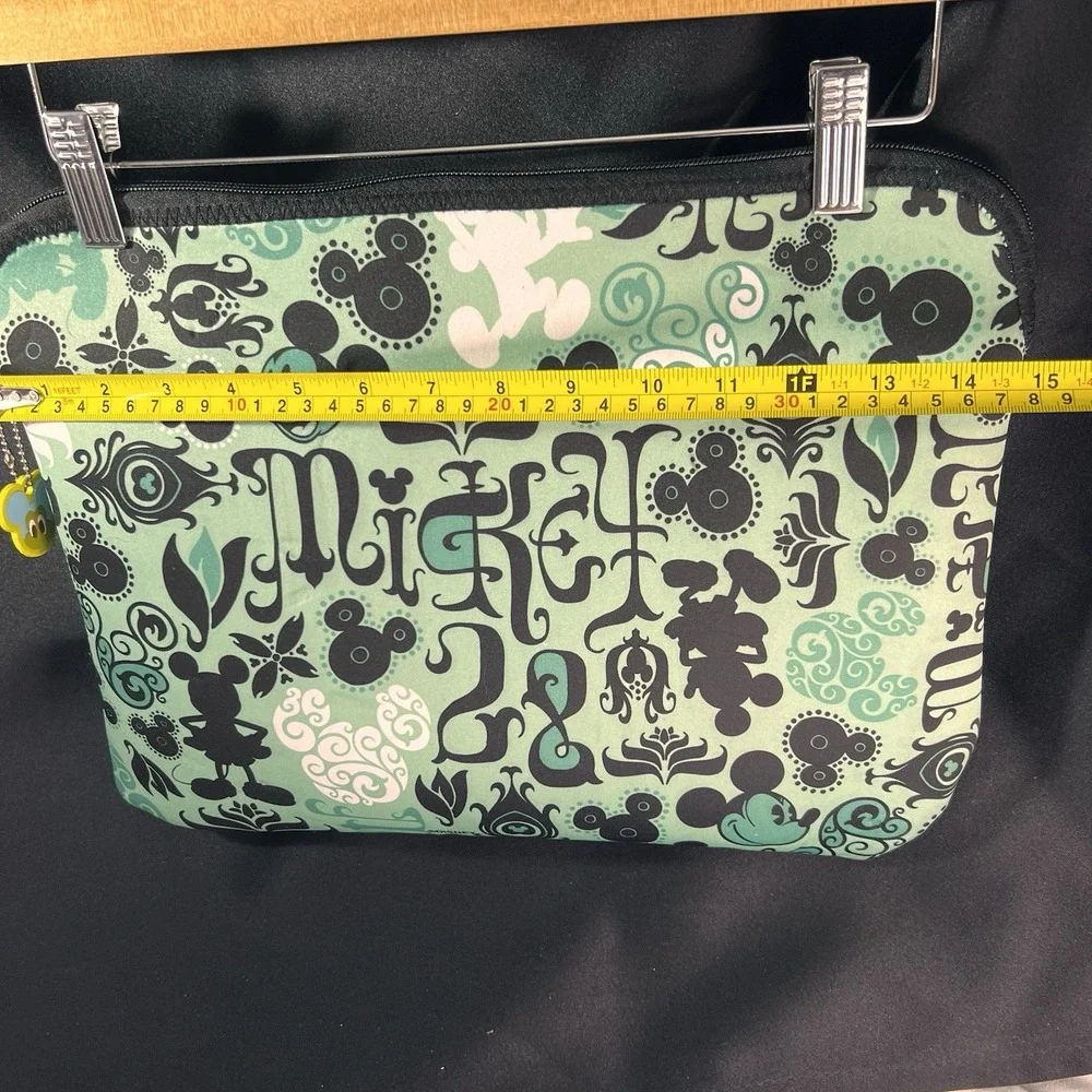 Disney Laptop Sleeve Unisex Medium Green Excellent Mickey Mouse Reversible Tech